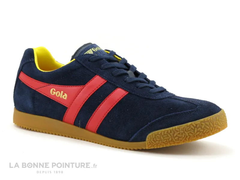 Achat chaussures Gola Homme Basket, vente Gola HARRIER Suede navy red sun - Basket bleu marine - rouge