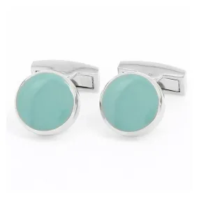 Boutons de manchette ronds vert d'eau Montreux II