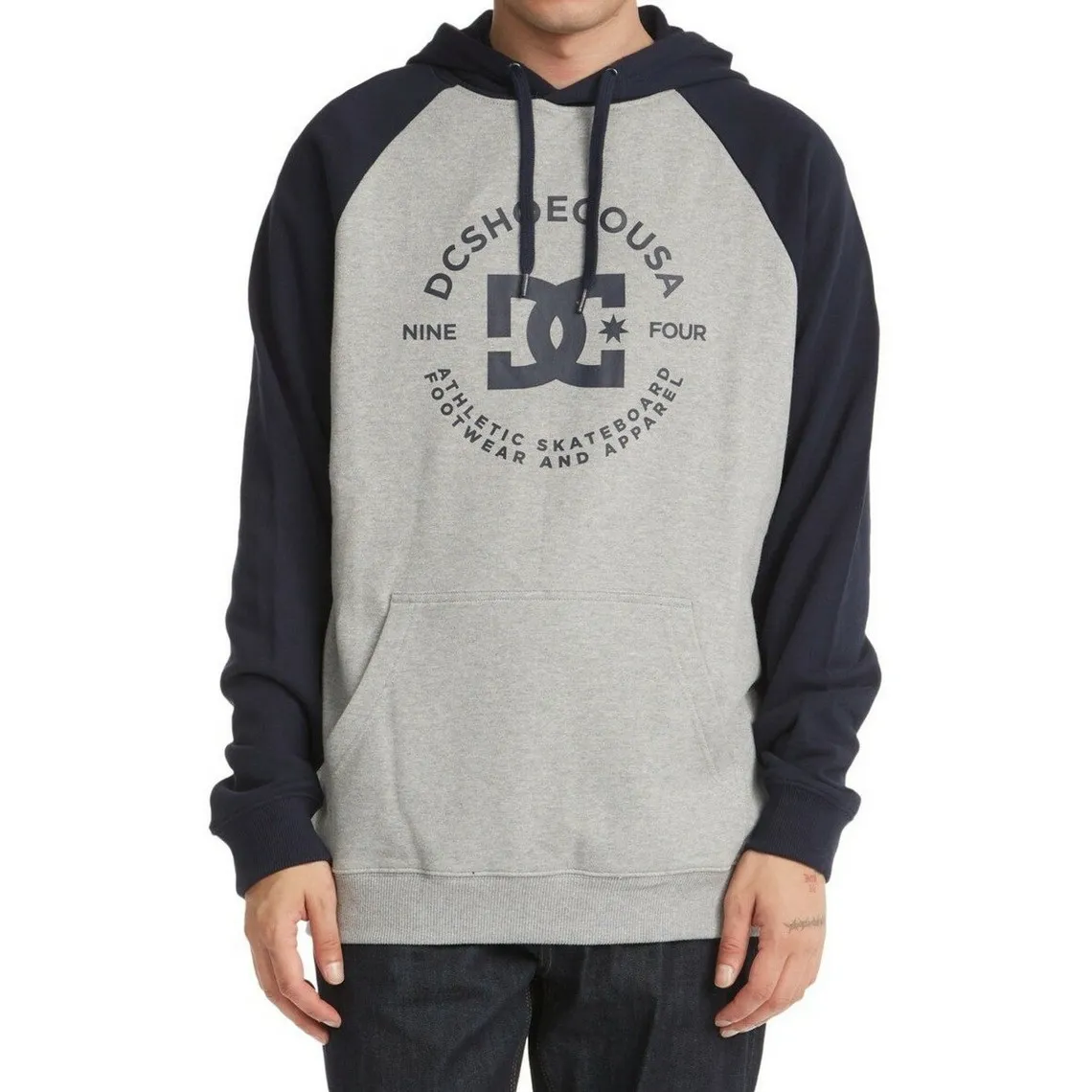 Sweatshirt homme gris moyen/bleu marine en coton DC shoes - Pull / Gilet / Sweatshirt Homme sur MenCorner